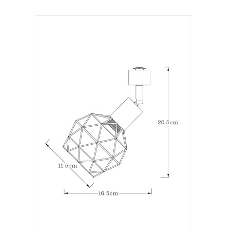 Схема с размерами Arte Lamp Instyle A6141PL-1BK