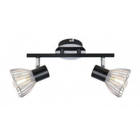 Потолочный светильник с регулировкой направления света Globo Fassa 54815-2, 2xE14x40W, черный с хромом, хром, металл