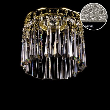 Встраиваемый светильник Artglass SPOT 02 NICKEL SP, 1xGU10x35W, никель, прозрачный, металл, кристаллы SPECTRA Swarovski