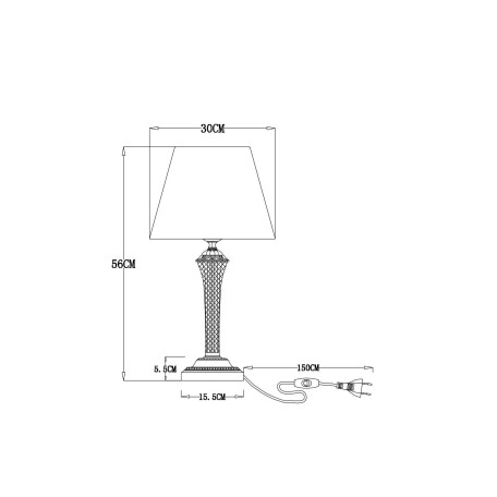 Схема с размерами Arte Lamp A7301LT-1PB