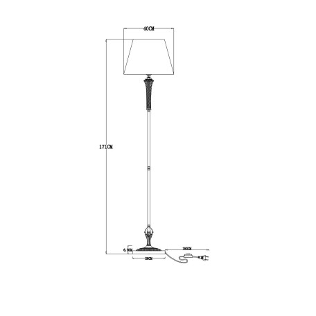 Схема с размерами Arte Lamp A7301PN-1PB