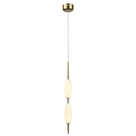 Подвесной светодиодный светильник Odeon Light Pendant Spindle 4792/16L, LED 16W 4000K 1456lm, бронза, белый, металл, стекло