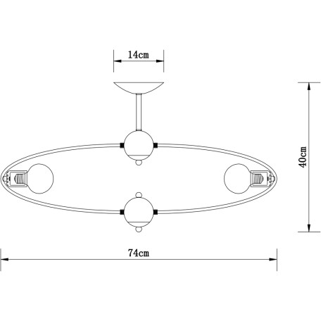 Схема с размерами Arte Lamp A1963PL-8BK