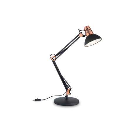 Настольная лампа Ideal Lux WALLY TL1 061191, 1xE27x42W, черный с медью, металл