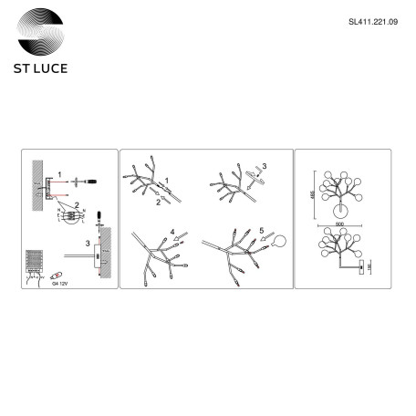 Схема с размерами ST Luce SL411.221.09