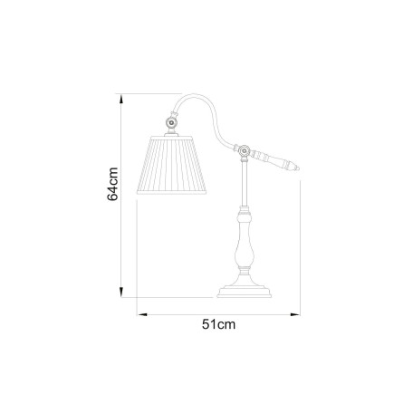Схема с размерами Arte Lamp A1509LT-1PB