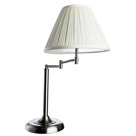 Настольная лампа Arte Lamp California A2872LT-1SS, 1xE27x60W, серебро, бежевый, металл, текстиль