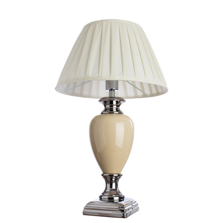 Настольная лампа Arte Lamp Radisson A5199LT-1WH, 1xE27x60W, белый с серебром, белый, керамика, текстиль