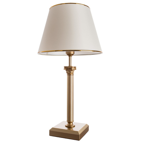 Настольная лампа Arte Lamp Budapest A9185LT-1SG, 1xE27x40W, матовое золото, бежевый, золото, металл, пластик, текстиль - миниатюра 1