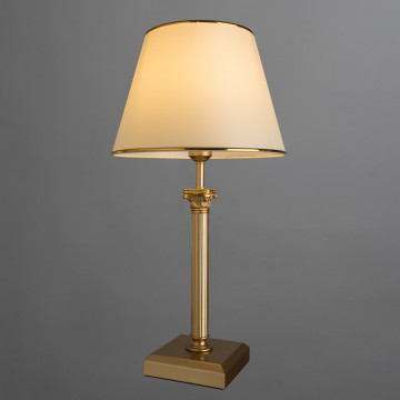 Настольная лампа Arte Lamp Budapest A9185LT-1SG, 1xE27x40W, матовое золото, бежевый, золото, металл, пластик, текстиль - миниатюра 2