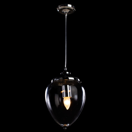 Подвесной светильник Arte Lamp Rimini A1091SP-1CC, 1xE27x60W, хромированный, прозрачный, металл, стекло - фото 2