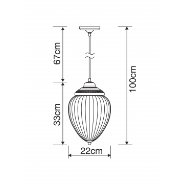 Схема с размерами Arte Lamp A1091SP-1CC