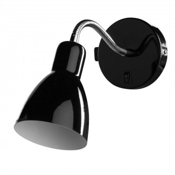 Бра с регулировкой направления света Arte Lamp Dorm A1408AP-1BK, 1xE14x40W, черный с хромом, черный, металл