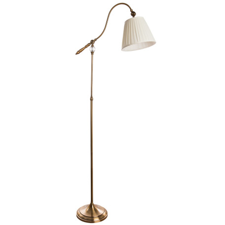 Торшер Arte Lamp Seville A1509PN-1PB, 1xE27x60W, медь, белый, металл с пластиком, текстиль
