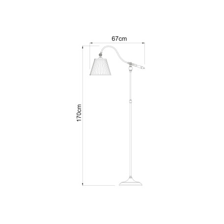 Схема с размерами Arte Lamp A1509PN-1PB