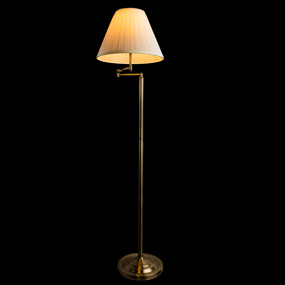 Торшер Arte Lamp California A2872PN-1AB, 1xE27x100W, бронза, бежевый, металл, текстиль - фото 2