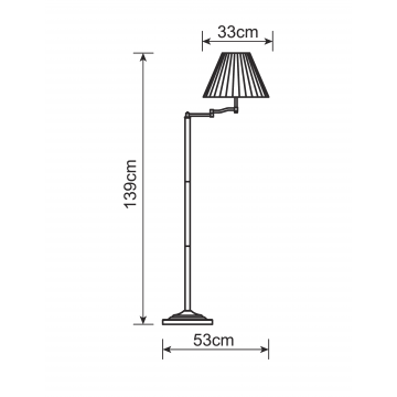 Схема с размерами Arte Lamp A2872PN-1AB