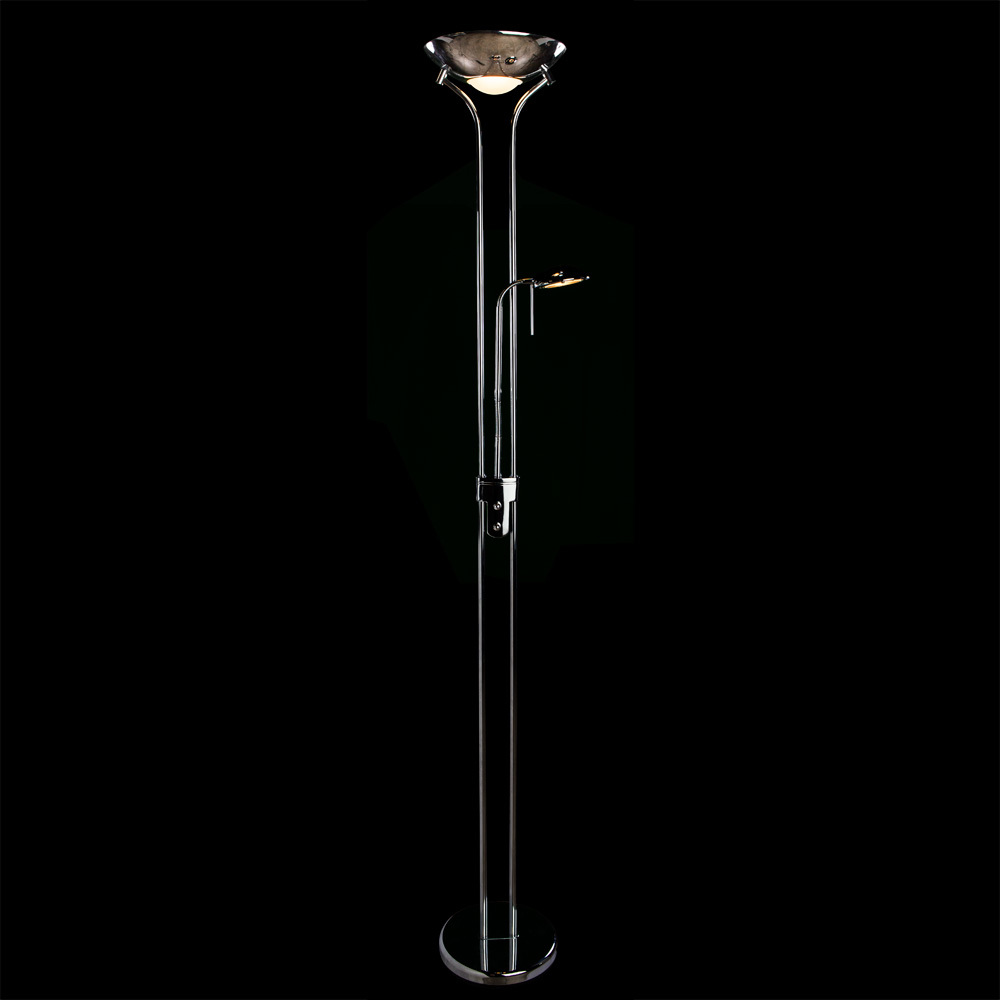 Торшер Arte Lamp Duetto A4329PN-2CC, 1xR7S118mmx230W + 1xG9x33W, хром, металл, стекло - фото 2