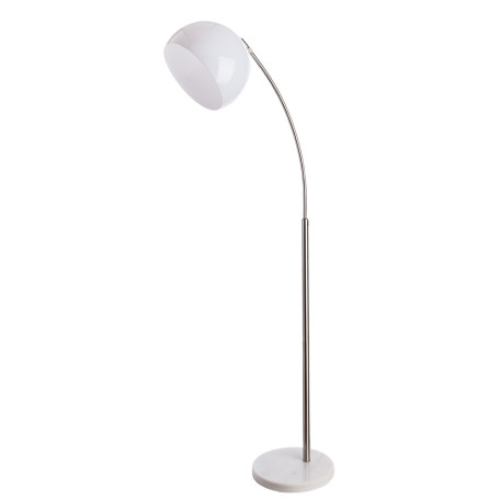 Торшер Arte Lamp Goliath A5822PN-1SS, 1xE27x60W, серебро, белый, металл, пластик
