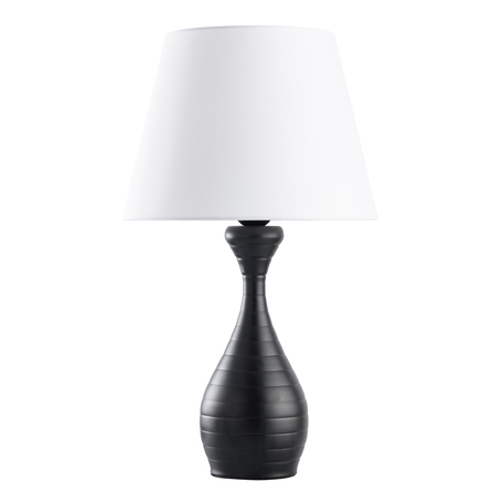 Настольная лампа MW-Light Салон 415033801, 1xE27x60W, черный, белый, металл, текстиль