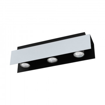 Потолочный светильник с регулировкой направления света Eglo Viserba 97396, 3xGU10x5W, белый, черно-белый, черный, металл
