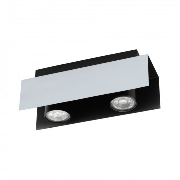 Потолочный светильник Eglo Viserba 97395, 2xGU10x5W, белый, черно-белый, черный, металл